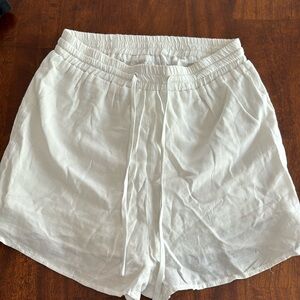 Tie front white shorts